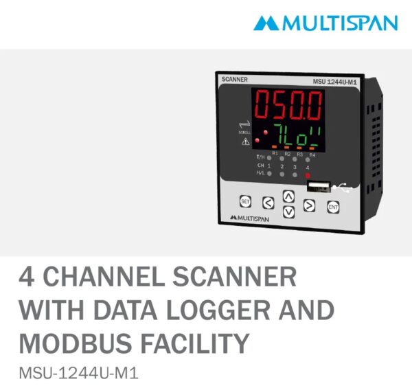 MSU-1244U-M1 PROCESS SCANNER & DATA LOGGER – 4 CHANNEL 96 x 96 x 66 MULTISPAN