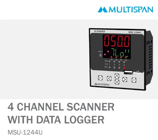 MSU-1244U PROCESS SCANNER & DATA LOGGER – 4 CHANNEL 96 x 96 x 66 MULTISPAN