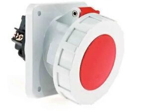 16/20 Amp 4 Pin Panel Mounting Socket Outlet Angled Neptune Bals Water Tight IP 67