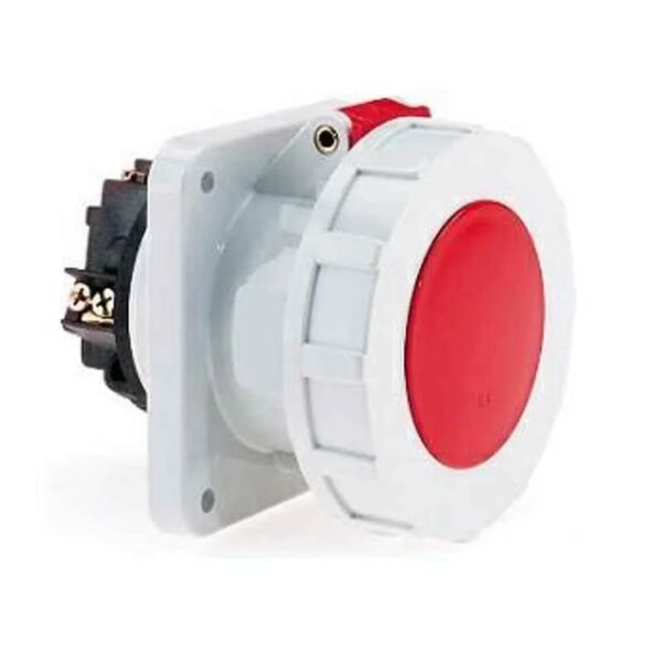 13451.jpg 125 Amp 5 Pin Panel Mounting Socket Outlet Straight Neptune Bals Water Tight IP 67