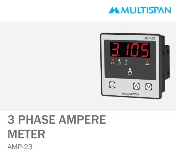 AMP-23 THREE PHASE AMPERE & VOLTMETER 72 X 72 X 45 MULTISPAN