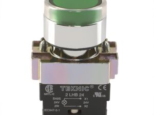 Teknic Illuminated Flush Push Button Green 2ALF3LB 230V