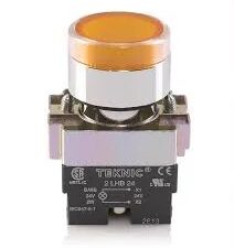 Teknic Illuminated Flush Push Button Amber 2ALF5LB 230V
