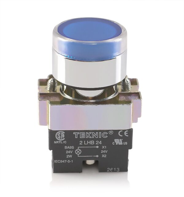 2ALRF6L-scaled-1.jpg Teknic Illuminated Flush Push Button Blue 2ALRF6L 24V