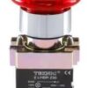 Teknic Illuminated Mushroom Push Button LED Bulb, BA9S type Red 2ALM4LB 230V