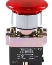 Teknic Illuminated Mushroom Push Button Red 2ALRM4L 230V