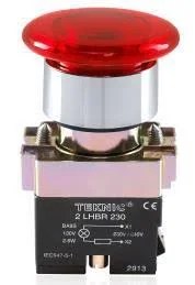 2ALRM4L.jpeg Teknic Illuminated Mushroom Push Button Red 2ALRM4L 230V