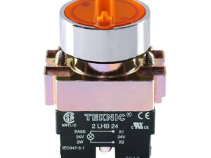 Teknic 3 Position illuminated selector Switch with LED Bulb Amber 2ASL5LB-3P 24V