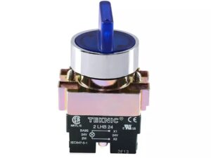 Teknic 3 Position illuminated selector Switch Spring Return Left with LED Bulb Blue 2ASL6LB-3PSRL 24V