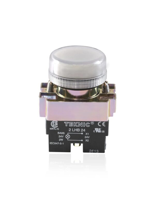 2PLBR1LS-scaled-1.jpg Teknic Pilot Light with Integral LED FlasherWhite 2PLBR1LF(S) 24V
