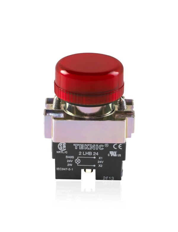 2PLBR4L-scaled-1.jpg Teknic Pilot Light with Integral LED FlasherRed 2PLBR4LF 24V