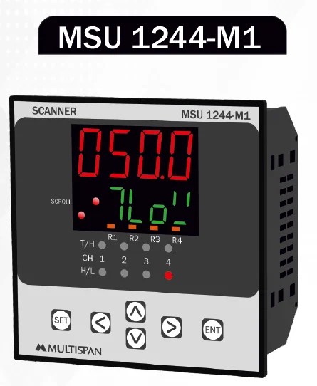 MSU-1244-M1 PROCESS SCANNER & DATA LOGGER – 4 CHANNEL 96 x 96 x 66 MULTISPAN