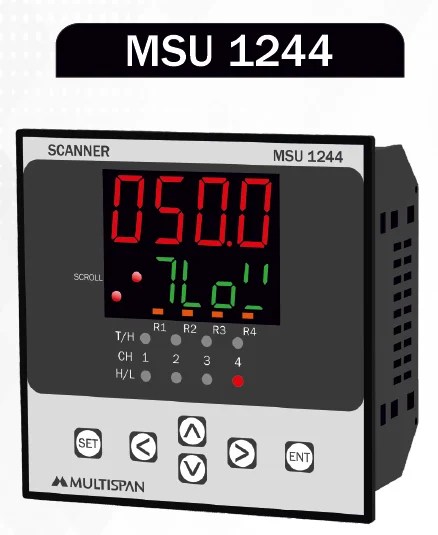 MSU-1244 PROCESS SCANNER & DATA LOGGER – 4 CHANNEL 96 x 96 x 66 MULTISPAN