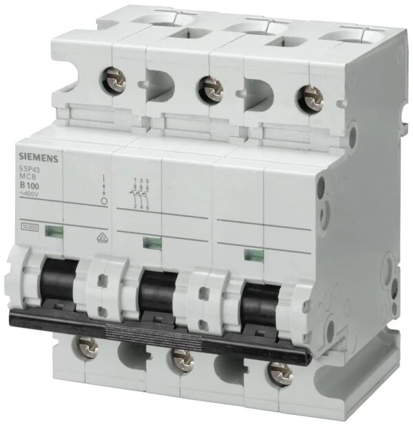 51HRswizgL.jpg 5SP43918RC | Betagard MCB 100 A, 3 Pole, 10 kA, D-Curve – Siemens