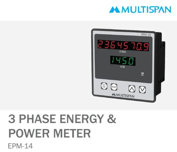EPM-14 THREE PHASE ENERGY (KWH) METER 96 X 96 X 54 MULTISPAN