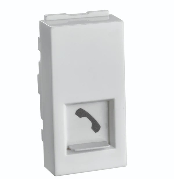 1M – 2Line Jack RJ – 11 with Shutter White Special 7 Lisha
