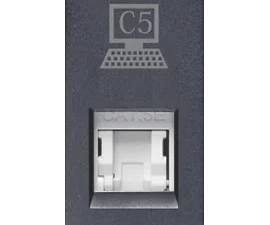 1M – EDP Socket Outlet -RJ -45 (Cat 5e) with Shutter Graphit Grey Special 7 Lisha
