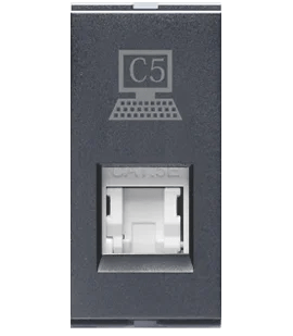 7028.png 1M – EDP Socket Outlet -RJ -45 (Cat 5e) with Shutter Graphit Grey Special 7 Lisha