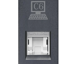 1M – EDP Socket Outlet -RJ -45 (Cat 6) with Shutter Graphit Grey Special 7 Lisha