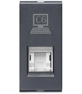7029.png 1M – EDP Socket Outlet -RJ -45 (Cat 6) with Shutter Graphit Grey Special 7 Lisha