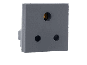 6A 3 Pin (Round) socket with shutter IS Mark (Grey) – Indoasian