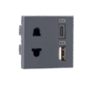 Combi Euro socket and USB Type A + Type C 3.1A(Grey) – Indoasian