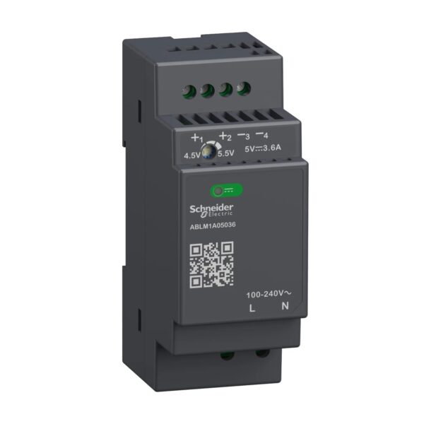 ABLM1A05036 | Regulated Power Supply, 100 to 240V AC, 5V, 3.6A, single phase, Modular – Schneider Electric