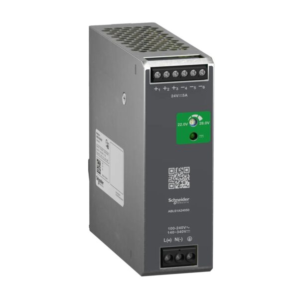 ABL7-8_CP19070_1500x1500.jpg ABLS1A24050 | Regulated Power Supply, 100 to 240V AC, 24V, 5A, single phase, Optimized – Schneider Electric