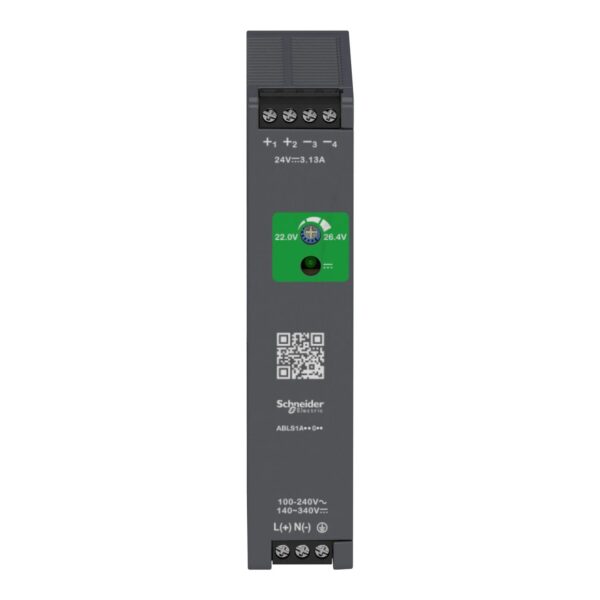 ABLS1Ann0nn_front_1500x1500.jpg ABLS1A12062 | Regulated Power Supply, 100 to 240V AC, 12V, 6.2A, single phase, Optimized – Schneider Electric