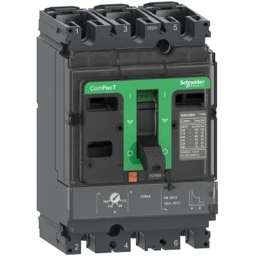 C16H3TM160_39910531_web.jpg C16F3TM160 | Circuit breaker, ComPacT NSX160F, 36kA/415VAC, 3 poles, TMD trip unit 160A – Schneider Electric