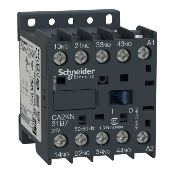 CA2KN31B7_Image_1500x1500.jpg CA2KN31F7 | TeSys K control relay – 3 NO + 1 NC – <= 690 V - 110 V AC coil - Schneider Electric
