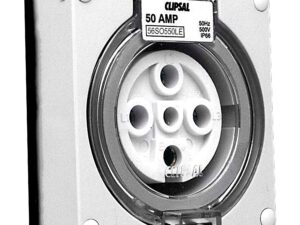 56SO550LE-GY | Clipsal – 56 Series, Socket Outlets, Surface Sockets – IP66, 500V 50A – 5 Round Pins – Schneider Electric