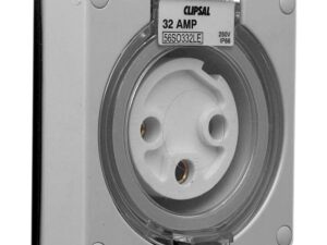 56SO332LE-GY | Clipsal – 56 Series, Socket Outlets, Surface Sockets – IP66, 250V 32A – 3 Round Pins – Schneider Electric