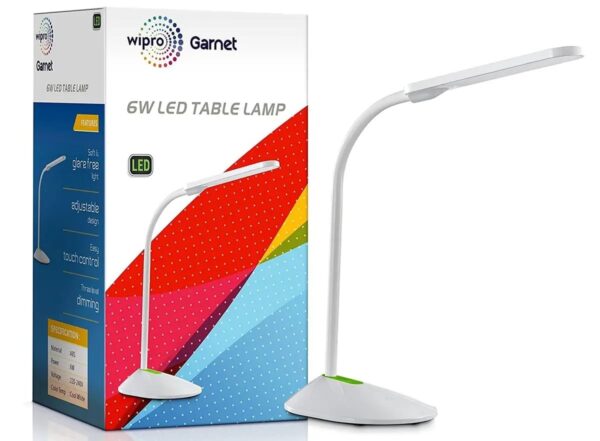 D930665.jpg Wipro Garnet 6W LED Table Lamp – 3 Step Dimming, Shades Of Wjite, 6W