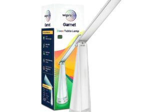 Wipro 6W Deco Table Lamp – 3 Step Dimming + Ambient Light, Cool White + 6Colours, 6W