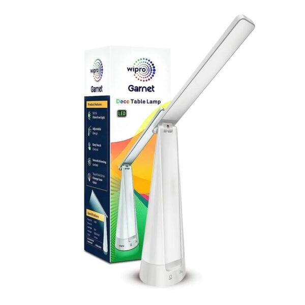 D940665.jpg Wipro 6W Deco Table Lamp – 3 Step Dimming + Ambient Light, Cool White + 6Colours, 6W