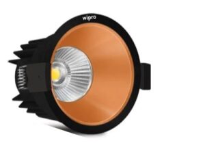 Wipro Garnet 9W Trimless Gold COB LED Light – Neutral White (4000K), 740 Lumens | 40° Beam Angle, 65mm Cutout | Aluminium PDC Heat Sink | Ideal for Home, Office & Store Display | Pack of 1 | Model DC30940