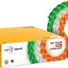 Wipro Garnet 18m Tri-Color LED Strip Light, 60 LEDs/mtr, IP65 Waterproof, Flexible Rope Light for Outdoor Usage, Plug and Play Indian Tricolor (Orange/White/Green), Model DF12810