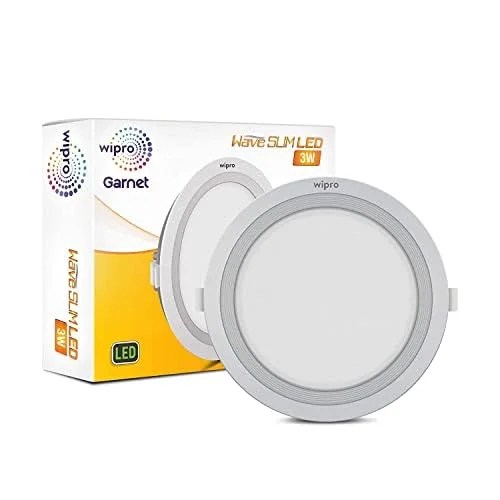 DH10360.jpg Wipro Garnet 6W Round LED Wave Panel Light | Warm White Light (2700K) | Ultra-Slim Design | Recessed Down Light for False Ceiling | 80mm Cutout | Pack of 1 | Model DH10360