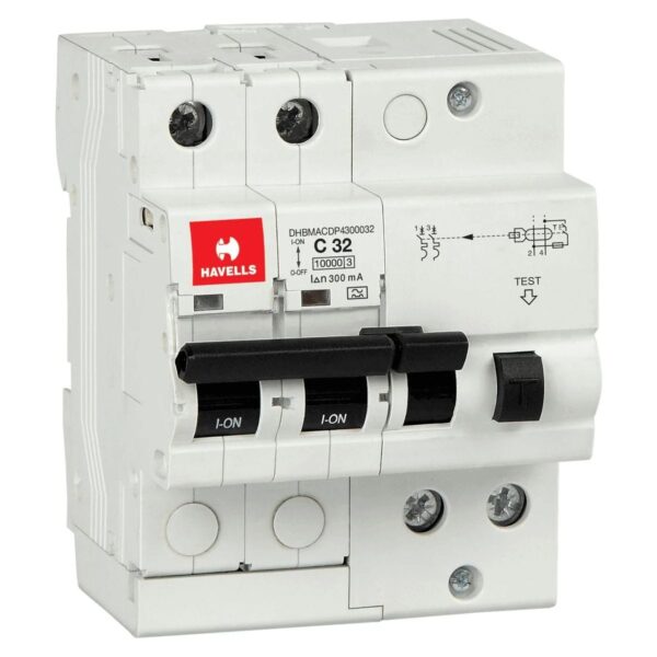 DHBMACDP4300032.jpg RCBO ‘A’ Type SPN & 2M 300 mA – 32 A Havells