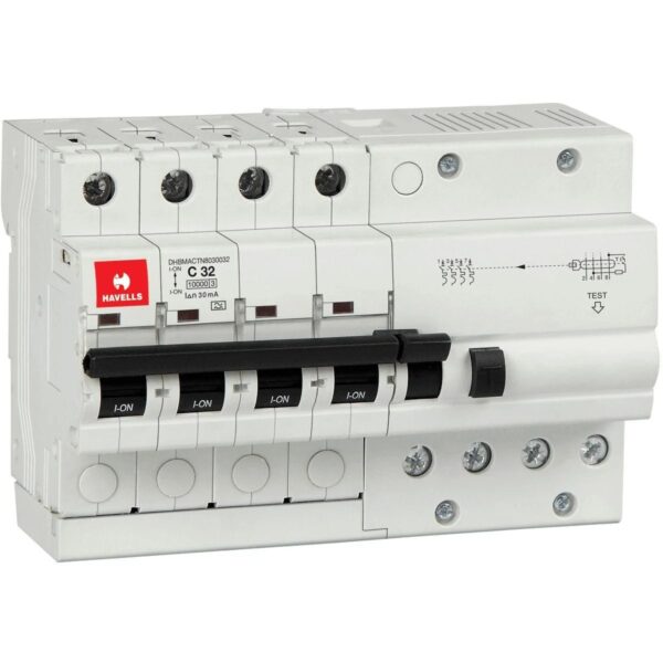 DHBMACTN8030032.jpg RCBO ‘A’ Type TPN & 4M 30 mA – 32 A Havells