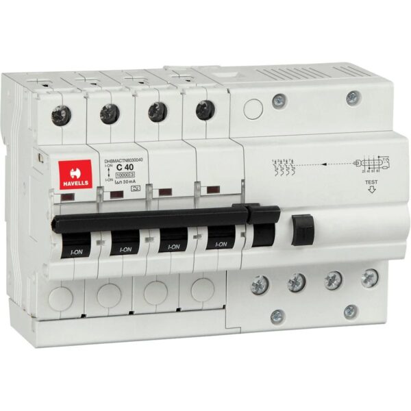 DHBMACTN8030040.jpg RCBO ‘A’ Type TPN & 4M 30 mA – 40 A Havells
