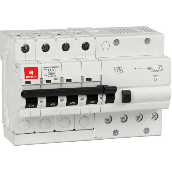 DHBMACTN8030063.jpg RCBO ‘A’ Type TPN & 4M 30 mA – 63 A Havells