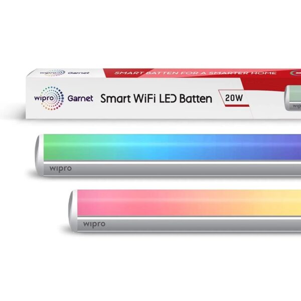DS22000.jpg Wipro 20W CCT+RGB Smart Wi-Fi LED Batten – 900mm Length, Adjustable Color Temperature & RGB | Energy-Efficient, Smart Lighting Solution | Model DS22000