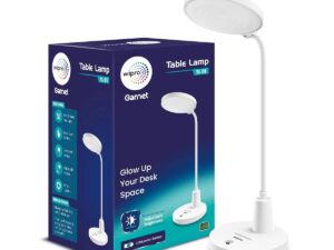 Wipro 8W Rechargable LED Table Lamp (TL01) – 3 Step Dimming, Shades Of Wjite, 8W