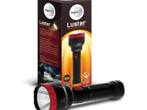 Wipro Luster 3W Led Bright Rechargeable Torch – 2 Level Brightness, 3W
