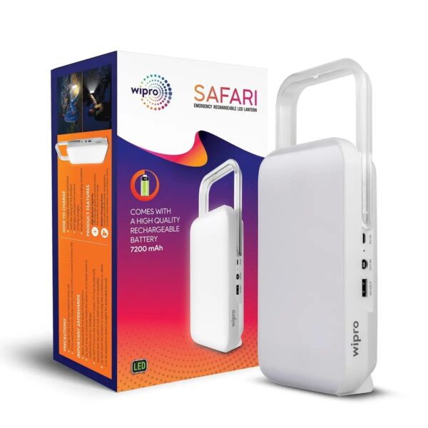 E2808EE10015.jpg Wipro Safari Emergency Rechargeable Led Lantern – 3 Step Dimmer, 15W