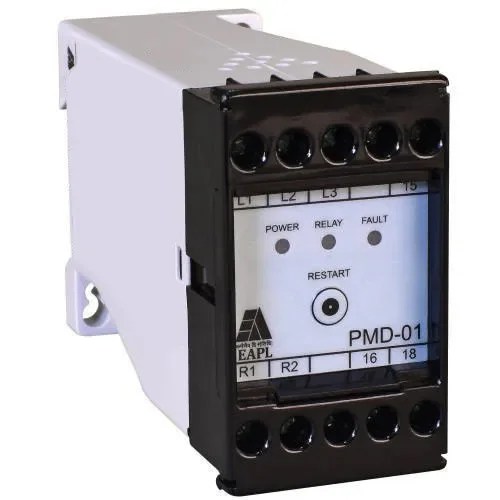 EAPL-Make-Pmd-01-Phase-Monitoring-Device.jpg PMD-01a | Rly2C/0 Phase fail, reverse, unbalance, UV V2.0, Phase Monitoring Device SelfPwrd,3P3W, DinRail Mount TDT Factoryset EAPL