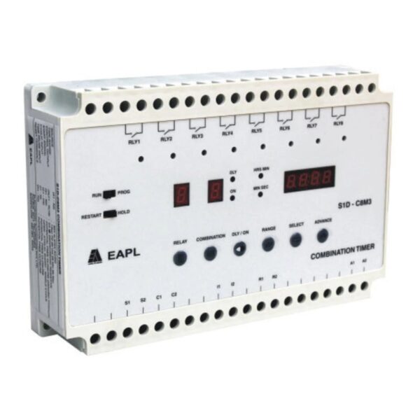 EAPL_S1DC8-M3_Combination_Timer_-_voltkart_-_-_voltkart_-_voltkart_-_-_-_original_alt_text_-_original_alt_text_-466468.jpg S1DC8-M3 | 8 Channel timer, Combination timer, 1Rly (1C-NO) per chnl EAPL