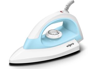 wipro Deluxe Gd206 1000 Watts Lightweight Automatic Electric Dry Iron | Anti Bacterial German Weilburger Double Coated Soleplate | Quick Heat Up | 2 Years Warranty, Watts 1000, Aluminium |MODEL EJ124100